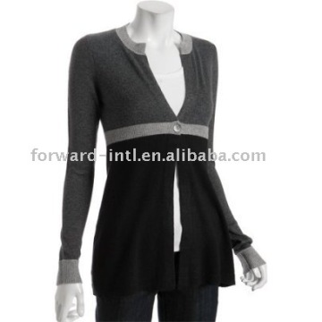 color block cashmere cardigan