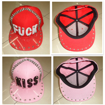 Acrylic hip-hop cap letters rivet stud cap jazz baseball cap spike studded cap street dance cap