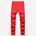 Serviço de OEM Jeans Red Denim Masculino Personalizado