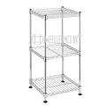 Square 3 Tiers Metal Chrome Bathroom Corner Wire Rack (LD303060C3C)