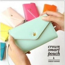 Portefeuille de carte à puce de haute qualité Candy Color PU Smart