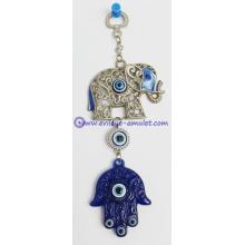 Blue Evil Eye Hamsa Amulet Evil Eye with Lucky elephant Amulet Decoration Ornament