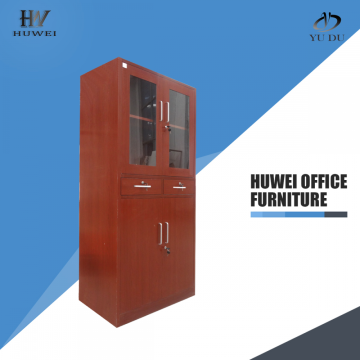 Wooden finish office cabinet steel cupboards