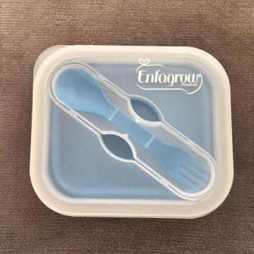 Recipientes de alimentos dobráveis ​​silicone bento caixa de tela de seda