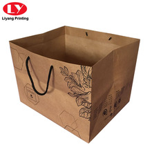 Kraft Paper Flower Print Gift Bag Box