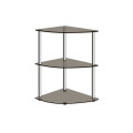 Four Layers Glass Corner Stand/Clear Glass or Black Glass