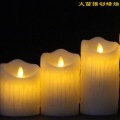 Real wax remote controal battery operated flameless led pillar candles