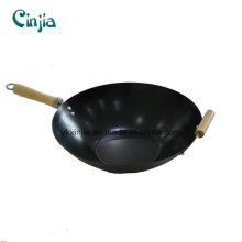 De acero de carbono antiadherente de gran tamaño 14inch wok utensilios de cocina