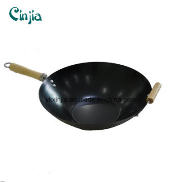 Aço de carbono antiaderente Big Size 14inch Wok Kitchenware