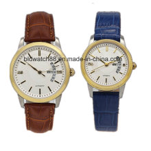 La meilleure montre Golden Pair en acier inoxydable pour le cadeau Lover