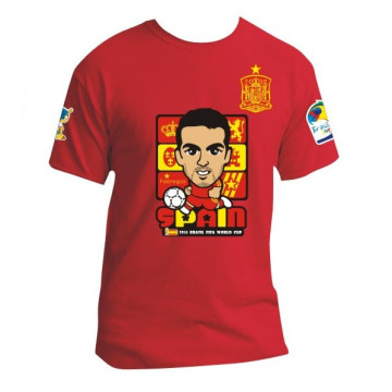 Fan de football Espagne 2014 cartoon t-shirts pour la Coupe du monde brésilienne