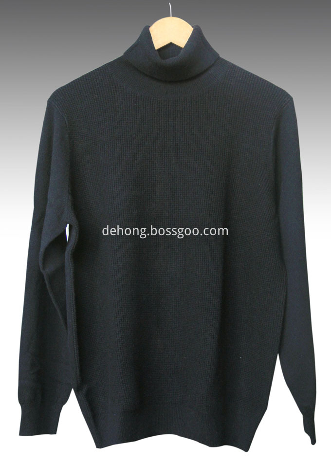 Black High Necked Cashmere Men S Sweater