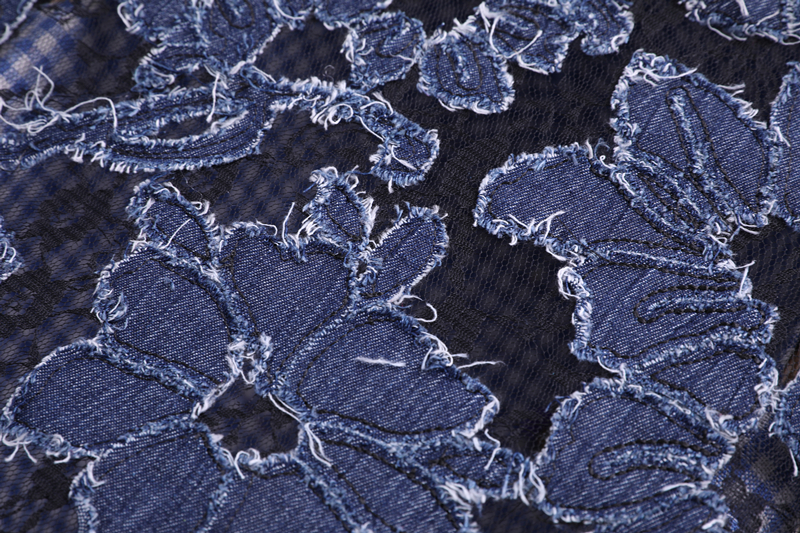 3D Denim Embroidery Fabric