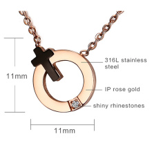Ring pendant necklace with cross symbol ring pendant