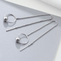 Stainless steel long chain drop earrings