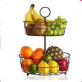 2 Tier Round Fruit Bowl Vegetables Storage Basket