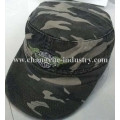 Camouflage cotton embroidery military cap with flat top