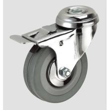 Gray Rubber Industry Caster with Whole Brake