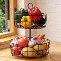 2 Tier Round Fruit Bowl Vegetables Storage Basket