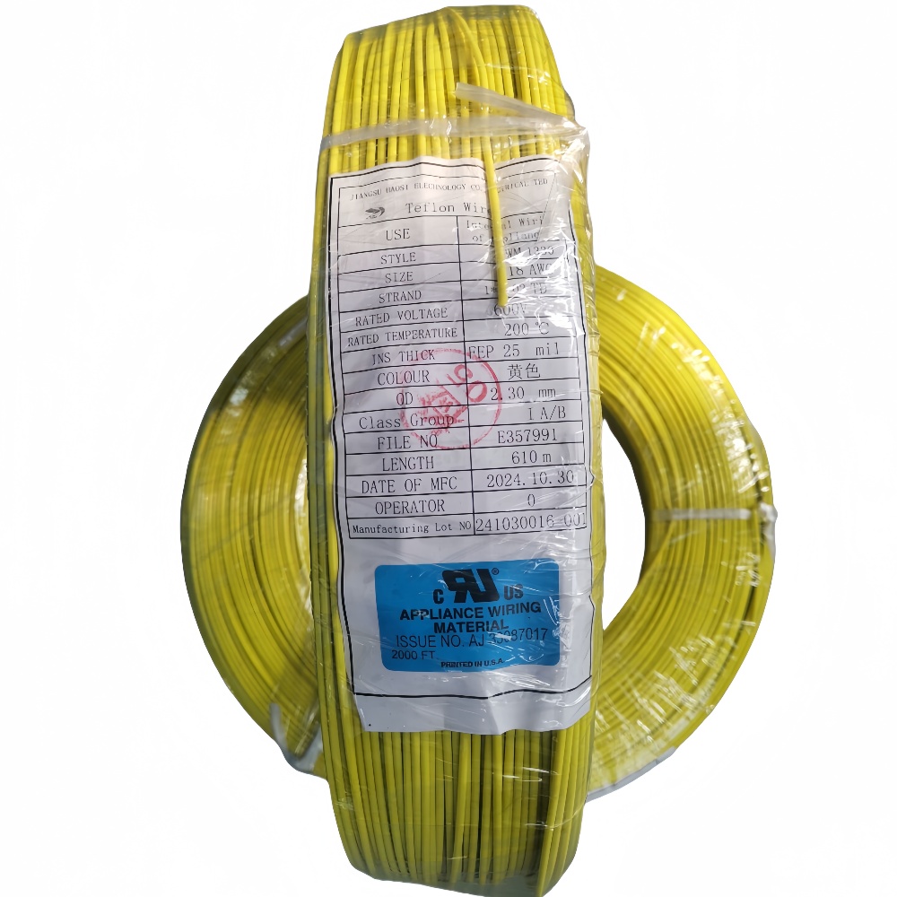 UL1330 18# yellow Fluorine plastic wire UL1330 18# yellow Fluorine plastic wire