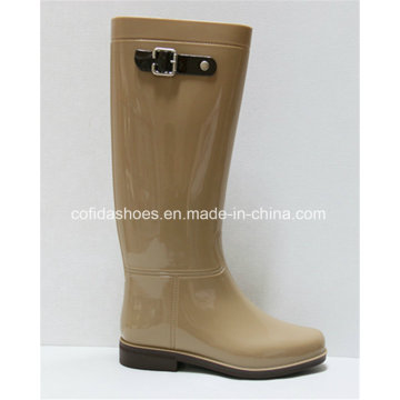 Classic Flat Comfort Women Rain Boot with Fashion Strap