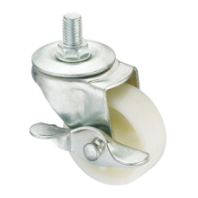 Light Duty Caster Series - Threaded Fork W/ Side Brake - PP