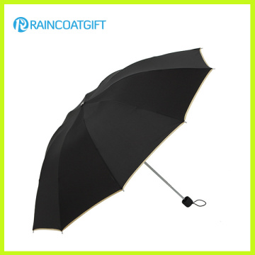 Cheap Promotional Black 3 Fold Umbrella