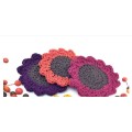 Handmade Milk Cotton Yarn Crochet Table Placemats Colorful Crochet Cup Coaster