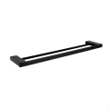 Black Double Rail Bath Towel Rack