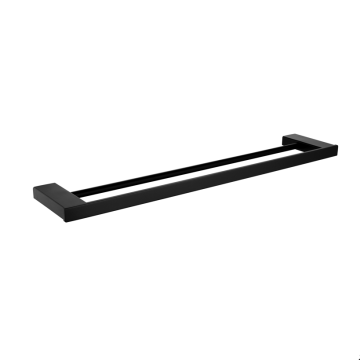 Black Double Rail Bath Towel Rack