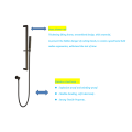 Gun Metal Shower Rail & Hand Shower Set