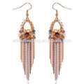 attractive teenage colorful crystal diamon j shaped beautiful for girls wedding earrings