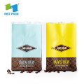 side gusset foil paper coffee bean bag with Valve and zip