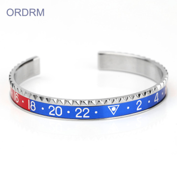 Maßgeschneidertes Herren-Tachometer-Armband aus Edelstahl mit Manschette