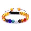 7 Chakra Charm Naturstein Perlen gewebt Armband