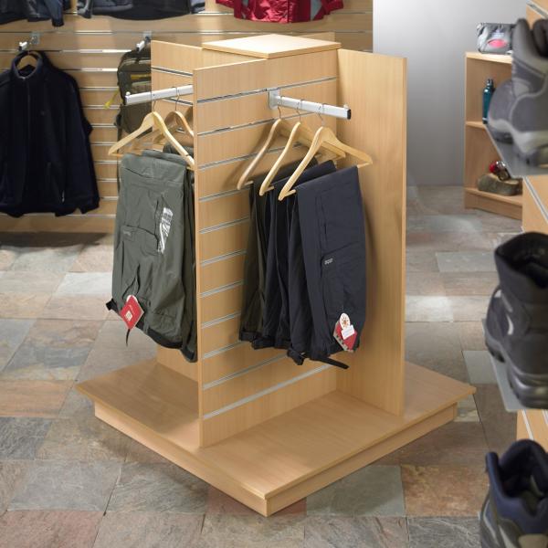 Mdf Garment Display Rack Stand Laminated With Melamine Surface For Clothing Stores