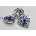 Heart-shaped resin pendant evil eye charm