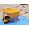 Iron square wooden handle wheelbarrow