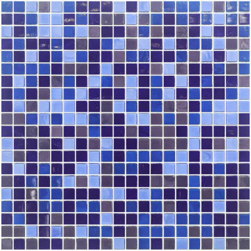 Blue Mosaic Glass Tile Kitchen Backsplash Art