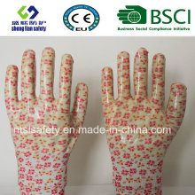 Gants de travail de sécurité pour le jardin de protection en nitrile et revêtue