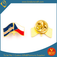 Bandera de Czecho Insignia del Pin con el oro de la galjanoplastia del embrague de la mariposa