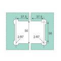 Quadratische abgerundete 180 -Grad -Glasscharnierscharnier