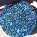 blue agate side table top