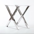 Polished Stainless Steel X Shape Table Legs Base