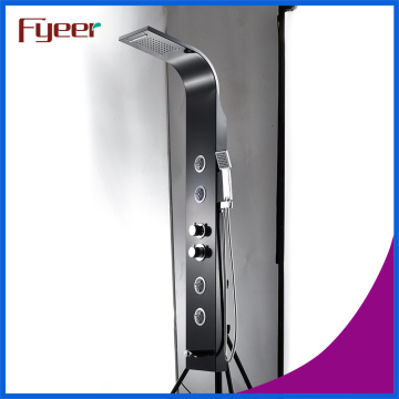 Fyeer Stainless Steel Black Shower Panel