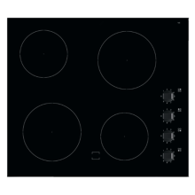 Elektrische Kochfelder schwarzer Glas mit 4 Knöpfen