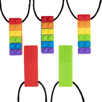 Custom Silicone Block Chew Necklace Toy