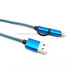 Cable de datos USB 2 en 1 para Micro y Lightning