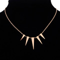 Womens Simple Rose Gold Geometric Pendant Necklace