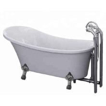 Classic Acrylic Clawfoot Bathtub with Four Legs